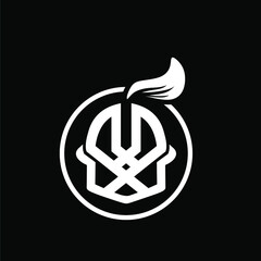 Gladiator Helmet Logo Design Vector Illustration Gold White Shield 