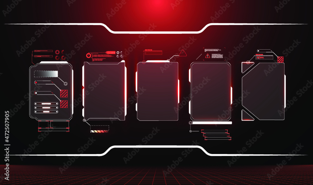 Poster futuristic vector hud interface screen design. digital callouts titles. hud ui gui futuristic user i