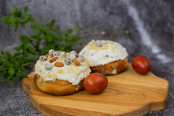 the easter composition on background