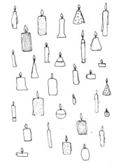 Set of various Candles – Vector Illustration