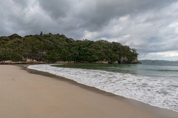 Cooks beach at Purangi in New Zealand