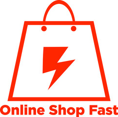 A bag and lightning logo design, suitable for use as an online shop logo or a brand
