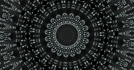 E=mc2 circulaire sur tableau noir avec écriture blanche. enfin une solution 