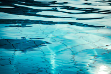 Blue water background. Abstract summer sea pattern. Pool water surface or wave texture.