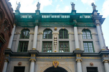 Gdansk, Poland - September 19, 2021: Golden gate in the historic city center