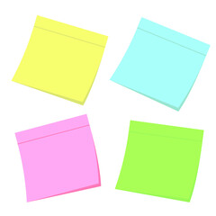 Realistic sticky notes isolated with real shadow on white background. Square sticky paper reminders with shadows, paper page mock up.
