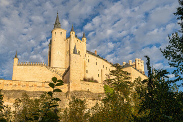 Fototapeta na wymiar View of the Alcazar of Segovia in Spain 
