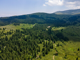 Obraz premium Aerial view of Konyarnika area at Vitosha Mountain, Bulgaria