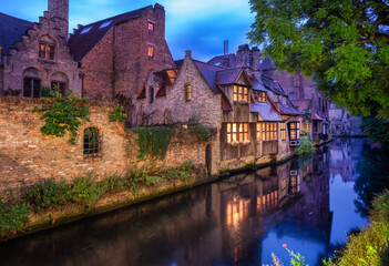 Fototapeta premium Historical houses in the Old town of Bruges, Belgium