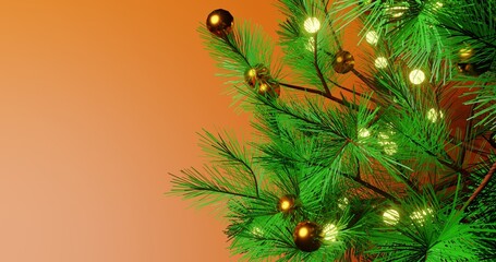 Fir tree for Christmas decoration. 3D rendering