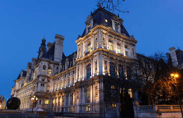 The city hall of Paris is the building housing the city's local administration . it was built in...