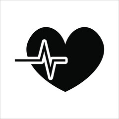 heartbeat Icon Vector Illustration on white background. color editable