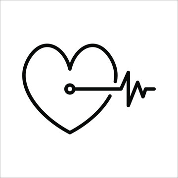 heartbeat Icon Vector Illustration on white background. color editable