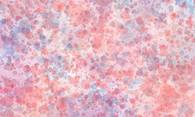 Abstract translucent watercolor background, splashes in red, purple, pink and blue tones. Copy space, horizontal banner.