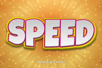 Speed Editable 3D Text Style Text Effect Design Template with Light Color