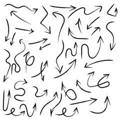 Set of arrows hand drawn 