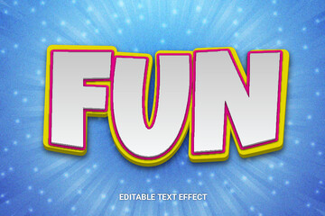 Fun Editable 3D Text Style Text Effect Design Template with Dark Color and Light