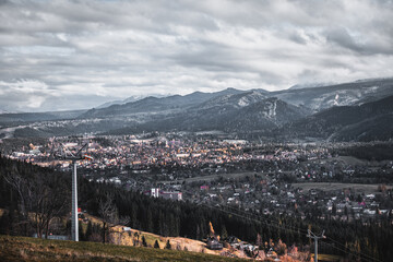 Tatra Mountains in Poland, View in Cloudy November Day.