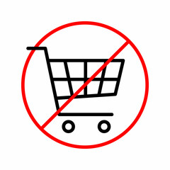 no shopping thin line vector icon 