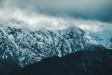 Fototapeta na wymiar Tatra Mountains in Poland, View in Cloudy November Day.