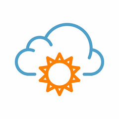 sunny weather line art vector icon