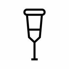 crutches line art vector icon