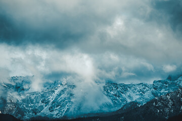 Tatra Mountains in Poland, View in Cloudy November Day.