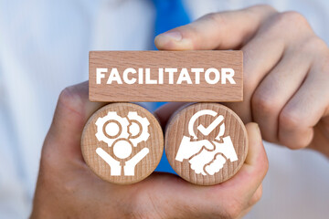 Concept of Business Facilitator. Facilitation service. Facilitating deal.