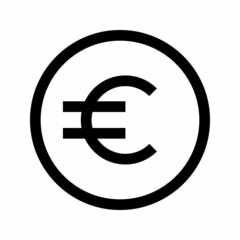 euro currency coin vector icon