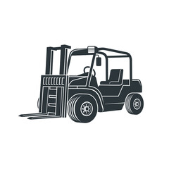illustration of forklift, perspective view, vector art.
