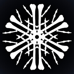 Skulls and bones jolly snowlake