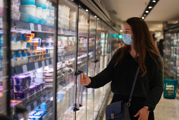 Woman buying food during pandemic