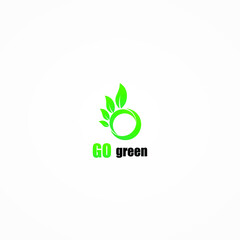 go green logo vector simple and elegant design