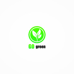 go green logo vector simple and elegant design