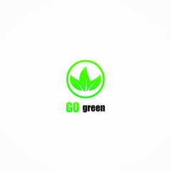 go green logo vector simple and elegant design