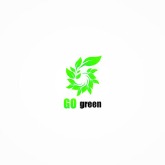 go green logo vector simple and elegant design