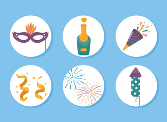 set of party celebration