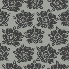 Fototapeta na wymiar Flower silhouettes for bold wallpaper design print or wrap paper.
