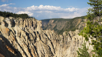 Yellowstone landscape with sky
