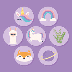 Fototapeta premium cute unicorns animals