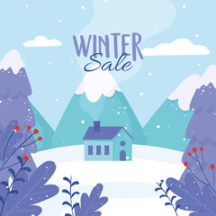Obraz na płótnie Canvas winter sale card