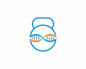 Gym dumbbell with DNA Helix in the middle