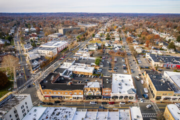 Fototapeta premium Aerial Drone of Westwood New Jersey 