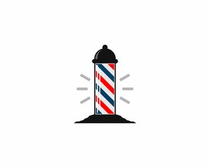 Barbershop lamp with lighthouse shape illustration