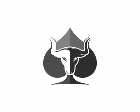 Bull head in the spade logo