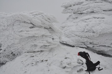 Hiking in Jeseniky Mountains, proper winter conditions