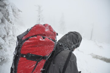 Hiking in Jeseniky Mountains, proper winter conditions