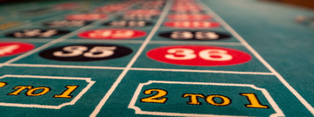 Blackjack table close-up, selective focus