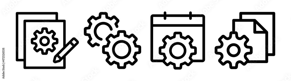 Aufkleber Setting icon. Business solution progress icon isolated on white background.