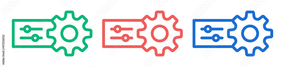 Poster setting adjustment icon set. vector illustration